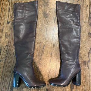 Sigerson Morrison Over the Knee Wine Calf Boot